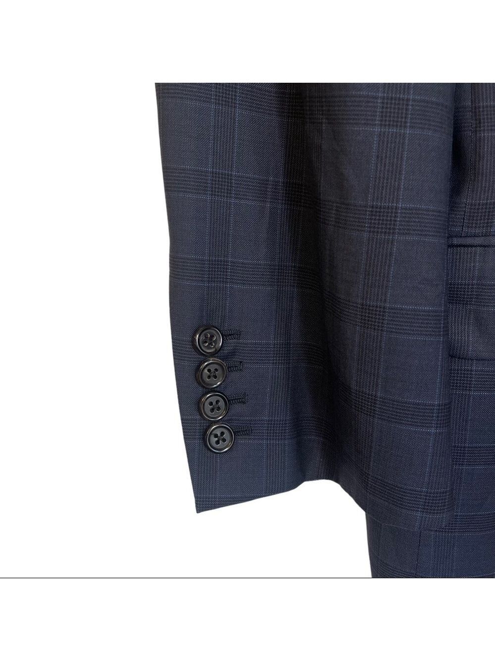 Hickey Freemen Mens Suit Jacket Blazer Size 40R 33S Sports Coat Plaid Classic - Picture 9 of 15